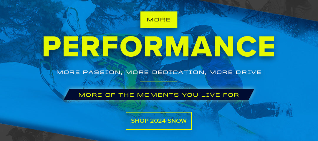 More Performance, More Passion, More Dedication, More Drive - Mobile Graphic. Shop 2024 Snow