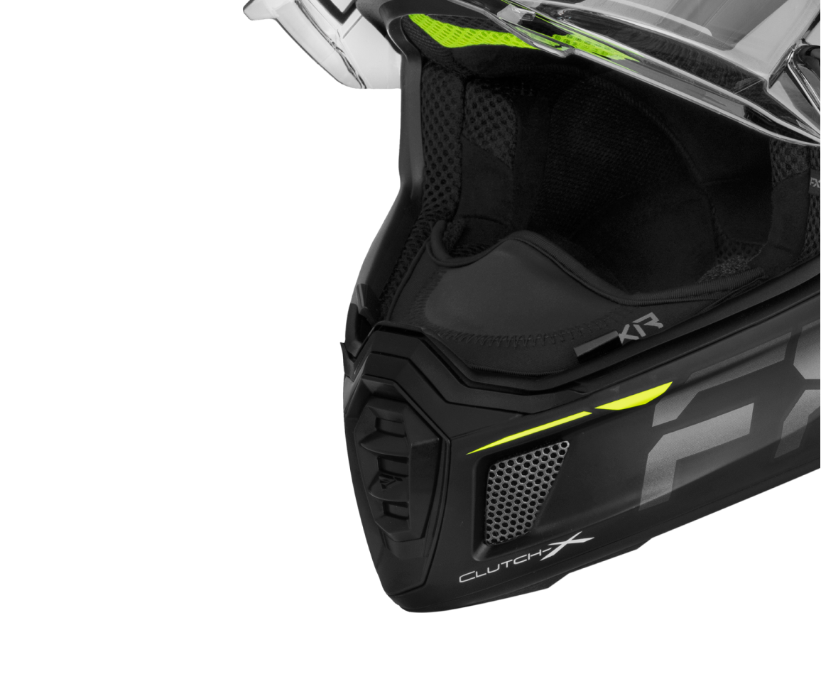 A top view image of Clutch Evo helmet showing the ventilation system