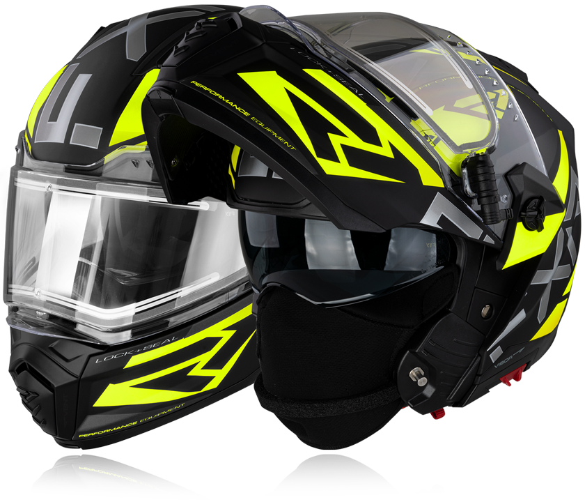 A front view image of FXR's Maverick Speed black ops colorway helmet