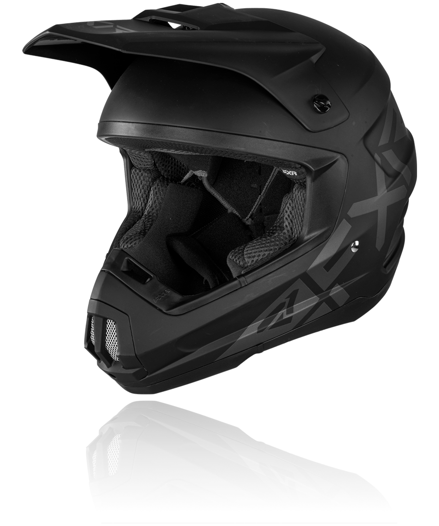 A front view image of FXR's Torque Prime black ops colorway helmet
