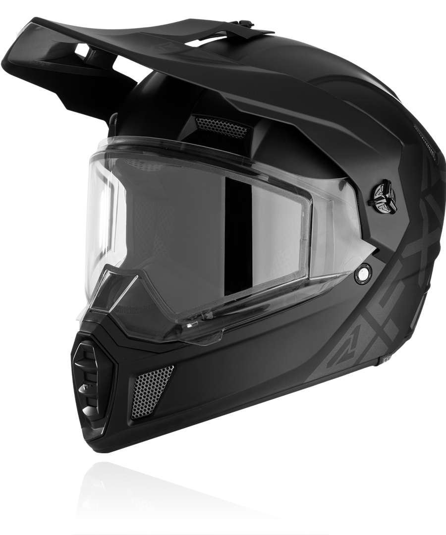 A front view image of FXR's Clutch X Prime black hi vis colorway helmet