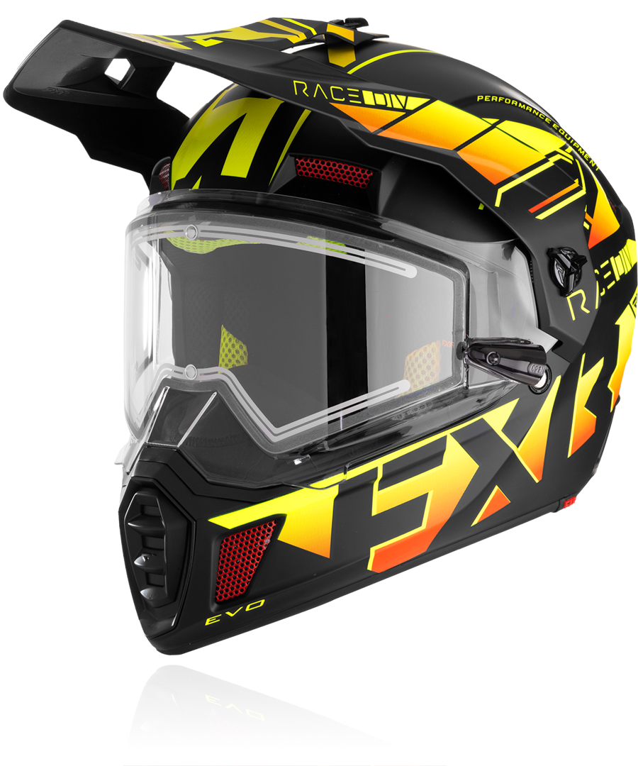 A front view image of FXR's Clutch X Prime LE red white black colorway helmet