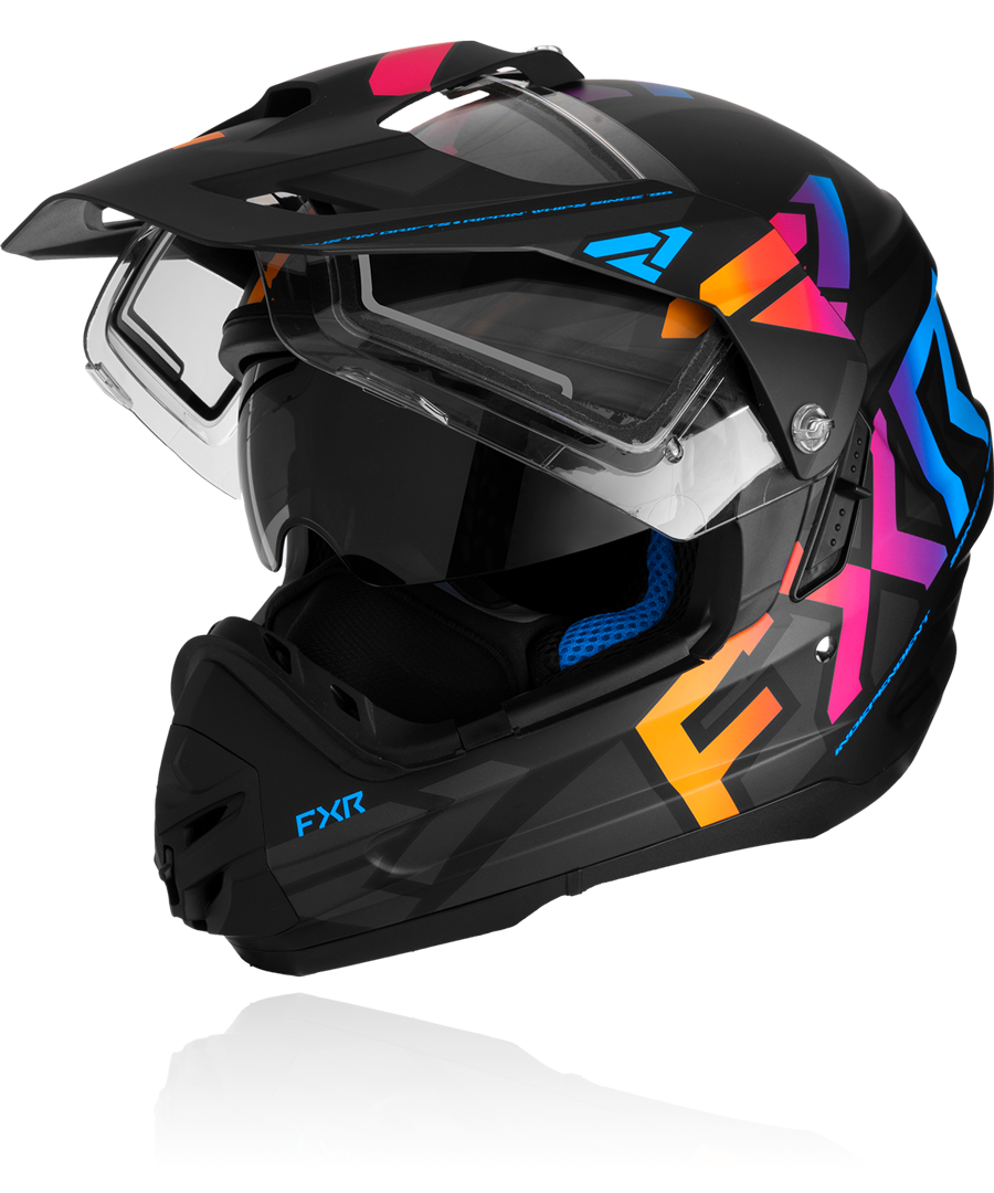 A front view image of FXR's Torque X Team black red colorway helmet