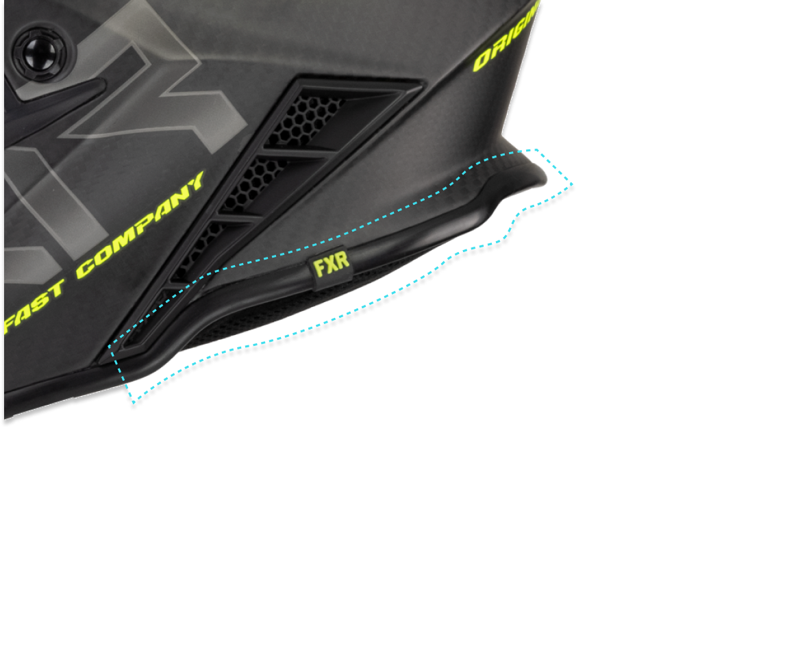 A close-up shot of the rear diffuser piece at the back of Helium Carbon helmet