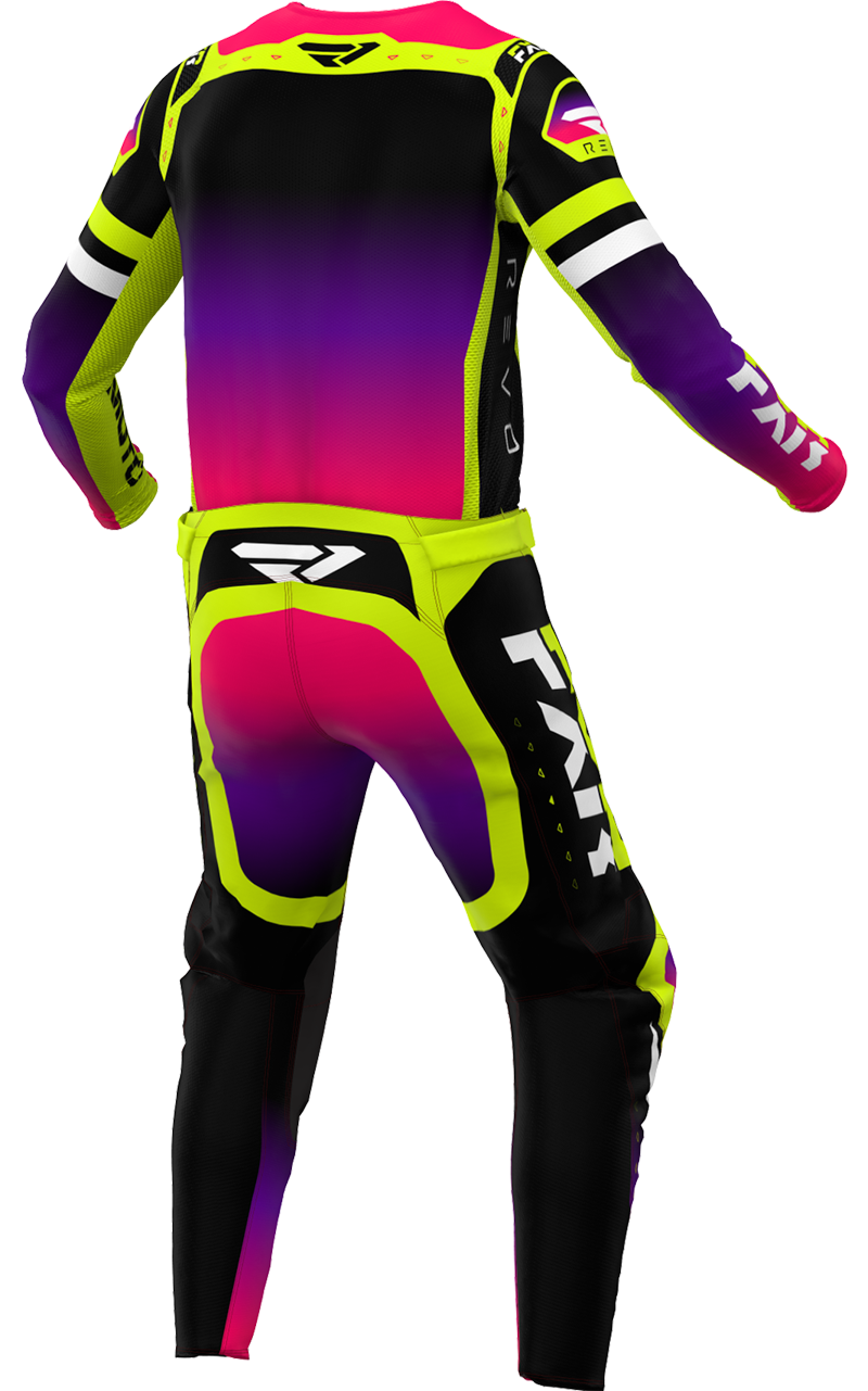 A 3D image of FXR's Revo Pro MX LE Jersey and Pant in Interstellar colorway
